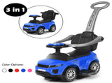 3-in-1 Kids Ride On Push Car for 12-36 Months Removable Handle Anti-Roll Board Horn Music Blue 58900807