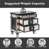 Varian II Mirrored, Black & Sliver Finish Nightstand B2726P303758