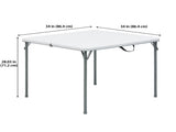34" Square Resin Fold-in-Half Table, White 02906549
