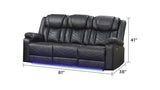 Challenger Modern Contemporary LED Power Recliner Sofa including cup holders made with wood and B009P294747