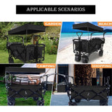 Foldable Wagon with Removable Canopy & Cooler Bag - Heavy Duty Collapsible Wagon Utility Cart with 81596232