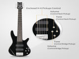 Full Size GIB 6 String H-H Pickup Electric Bass Guitar Bag Strap Pick 43681699