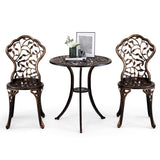 3 PCS Outdoor Bistro Set,Outdoor Patio Set, All-Weather Cast Aluminum Bistro Table Set for Backyard, 75089652