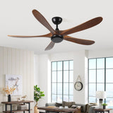 62 Inch wood Ceiling Fan no light with Remote Control, Low Profile Ceiling Fan without W2352P306690