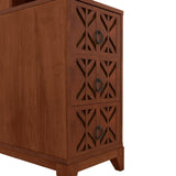 End Table with 3 Drawers, Corner Table with 2 Open Shelves, Tall Side Table for Bedroom and Corner, W2593P289146