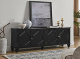 65.2" Mid Century Modern Sideboard Buffet Cabinet with Storage, Symmetrical Geometric Accent Coffee W1801P346229