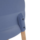 4-Pack Grey Blue Chairs Red Oak Wood Legs & PP Seat, Indoor Dining & Living Room Furniture Set W3450P322868