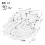 ZUN 55" Modern Chaise Lounge Sofa Bed Upholstered Sofa Couch with Tufted Seat and Detachable Pillows for N719P256002P