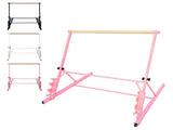 3.5FT Pink Solid Wood Ballet Barre With Adjustable Range Of 31.5-39.5 Inches For Dance Practice 23922331