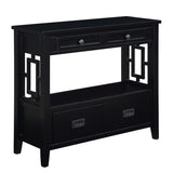 36'' Farmhouse Pine Wood Console Table Entry Sofa Table with 4 Drawers & 1 Storage Shelf for W1202P251878