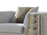 Contessa Modern Fabric Accent Chair with Gold Metal Side Frame and Channel Tufted Detailing in Gray B009P466432