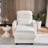 Electric Lounge Chair with Adjustable Backrest, Lumbar Pillow, Wireless Charging and Cup Holder, W2817P255562