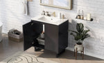 ZUN 30" Bathroom vanity Set with Sink, Combo Cabinet, Bathroom Storage Cabinet, Solid Wood Frame WF319594AAB