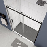 Glass shower door, sliding door, with 5/16" tempered glass and Matted Black finish 4874 W2122P208846