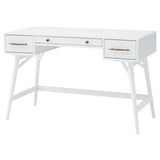 ZUN White 3-Drawer Rectangle Mid-century Writing Desk B062P153871