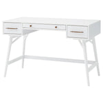 ZUN White 3-Drawer Rectangle Mid-century Writing Desk B062P153871