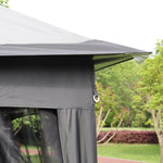 ZUN Outdoor 11x 11Ft Pop Up Gazebo Canopy With Removable Zipper Netting,2-Tier Soft Top Event W419P168166