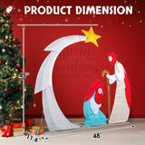 VINGLI 3.7FT Lighted 2D Nativity Scene Outdoor Christmas Decorations, with 170 White LED Lights and 96286424
