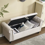 ZUN Coolmore Storage Ottoman 55.12 Inches Upholstered Fabric Storage Ottoman Bench,Button Tufted Ottoman W1539P240018