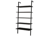 5-Layer Wall-Mounted Density Board Iron Frame Display Rack 23.62*11.81*70.87in Black Walnut Wood 13415907
