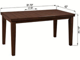 1pc Contemporary Style Rectangular Table with18" Leaf Tapered Block Feet Brown Wood Finish B011138068