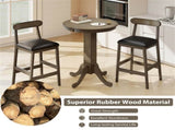 2 PCS Farmhouse Bar Stools 29.5" Seat Height, Rubber Wood Frame Faux Leather Bar Chairs, OakBlack 46603792