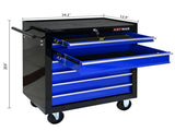 7 DRAWERS MULTIFUNCTIONAL TOOL CART WITH WHEELS-BLACKBLUE 36619342