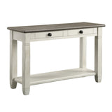 Rosy Brown and Antique White Finish 1pc Sofa Table with 2 Drawers Bottom Shelf Wooden Living Room B011P175713
