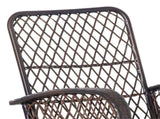 Dark Blue Wicker Porch Rocker with Soft Plush Cushion, Weather Resistant Rattan Rocking Chair 79367051
