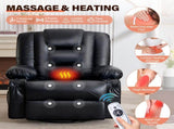 Rocker Recliner Chair with Massage and Heat for Adults,, 360&degSwivel oversize recliner chair with W1521P502262