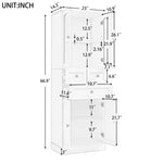 ZUN Tall Bathroom Storage Cabinet, Cabinet with Four Doors and Drawers, Adjustable Shelf, MDF Board, N725P186647W