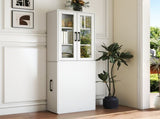 70.87" H Display Storage Cabinet , 4 Tier multi-functional pull-out multi-tier storage shelf & 2 W331P295245