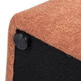 Oliver 16" Tapered Square Upholstered Ottoman, Spice Orange Fleeced Teddy B2719P269259