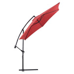 ZUN 10ft Cantilever Patio Umbrella, Offset Hanging Outdoor Table Umbrella with Tilt Crank, 6 Sturdy 76910800