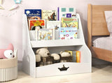 Kids 3-Tier Bookshelf & Toy Storage - Open Compartment Hidden Back Space, 24.5"x14"x31.5" 12287368