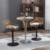 COOLMORE Modern Swivel Bar Stools Set of 2 Adjustable Counter Height Chairs with Footrest for W39594819