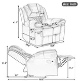 Home Theater Seating Manual Recliner Chair with LED Light Strip for Living Room,Bedroom, Wine Red WF310725AAJ