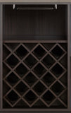 ZUN Espresso 2-Door Wine Cabinet with Stemware Rack B062P215513