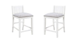 Graham Set of 2 White Finish Upholstered Seat 20" Counter Height Chair B061P160002