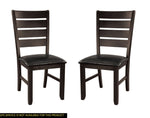 ZUN Contemporary Design Dark Oak Finish Wooden Side Chairs Set of 2pc Upholstered Dining Furniture B01156370