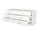 6 Drawer Double Dresser for Bedroom, Wide Storage Cabinet for Living Room Home Entryway, White 91140826