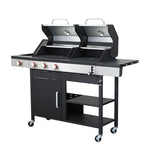 ZUN 3-Burner Propane Gas BBQ Grill with Side Burner, combined with charcoal grill, 37230BTU Output With W2938P208386