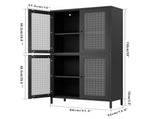 Classic Metal Storage Cabinet Display Cabinet with 4 Glass Doors 4 Shelves Cabinet Freestanding W2378P176269