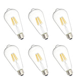 Edison Bulb LED Light Vintage Style Lighting Filament Lamp E26 Warm white 6Pack 12915650