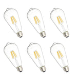 ZUN Edison Bulb LED Light Vintage Style Lighting Filament Lamp E26 Warm white 6Pack 12915650