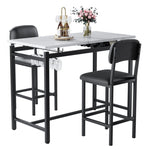 ZUN Kitchen Table Set, Dining Table and Chairs for 2, 3 Piece Dining Room Table Set with 2 Upholstered W578P150069