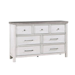 ZUN White and Gray Finish 1pc Bedroom Dresser of 7 Drawers Classic Design Wooden Furniture B011P245001