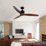 ZUN 52 Antique Brown Ceiling Fan without Light with Remote Control W136772206