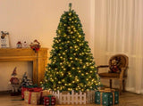 FCH 6ft PVC Material DIY 150 Lights Warm Color 8 Modes 1050 Branches Christmas Tree Green 11385269