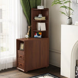 End Table with Drawers, Corner Table with Open Shelves, Tall Side Table for Bedroom and W2593P289144